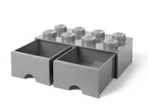 ladrillo de almacenamiento con cajones gris piedra medio de 8 espigas lego 5005720