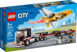 lego 60289 camion de transporte del reactor acrobatico