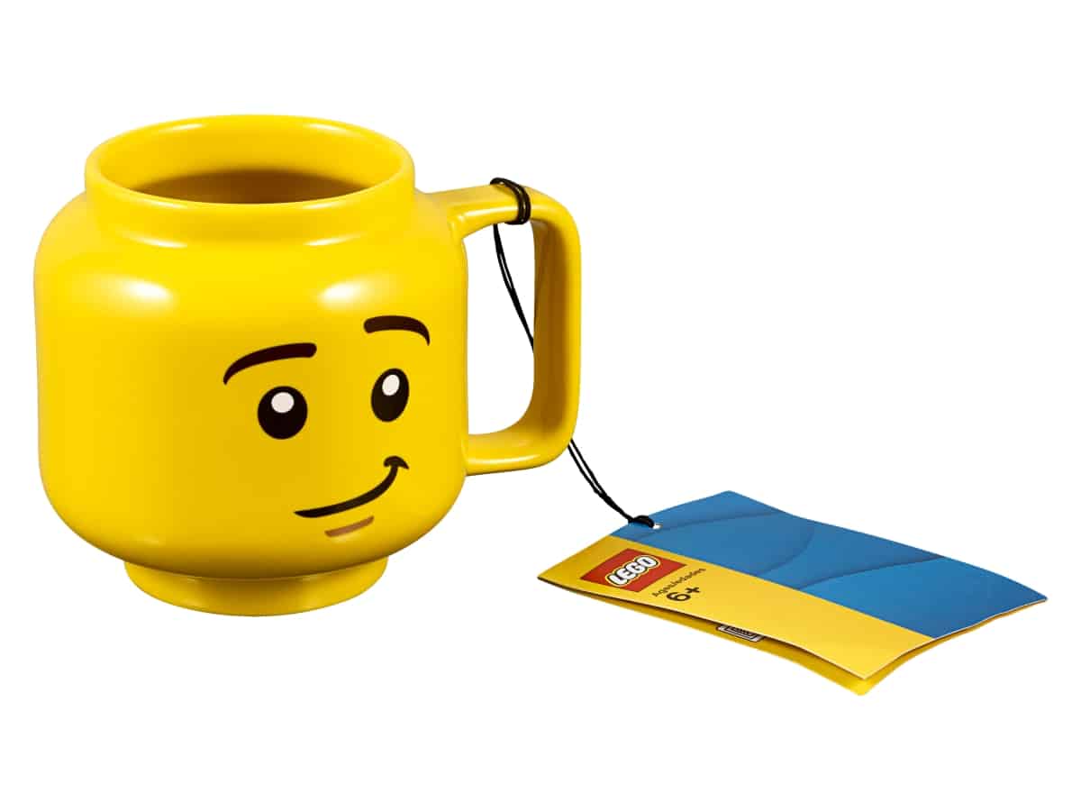 taza de ceramica con forma de cabeza de minifigura lego 853910