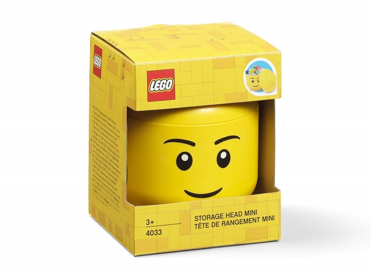 lego 5006258 cabeza para almacenamiento mini amarillo brillante chico