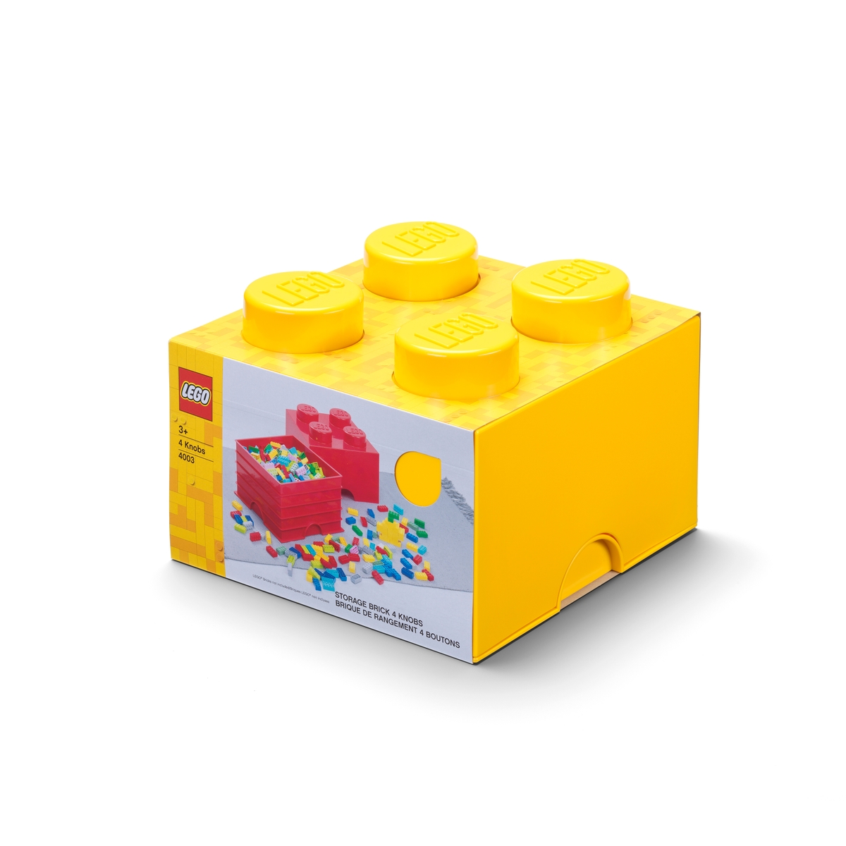 lego 5007128 ladrillo de almacenamiento de 4 espigas amarillo